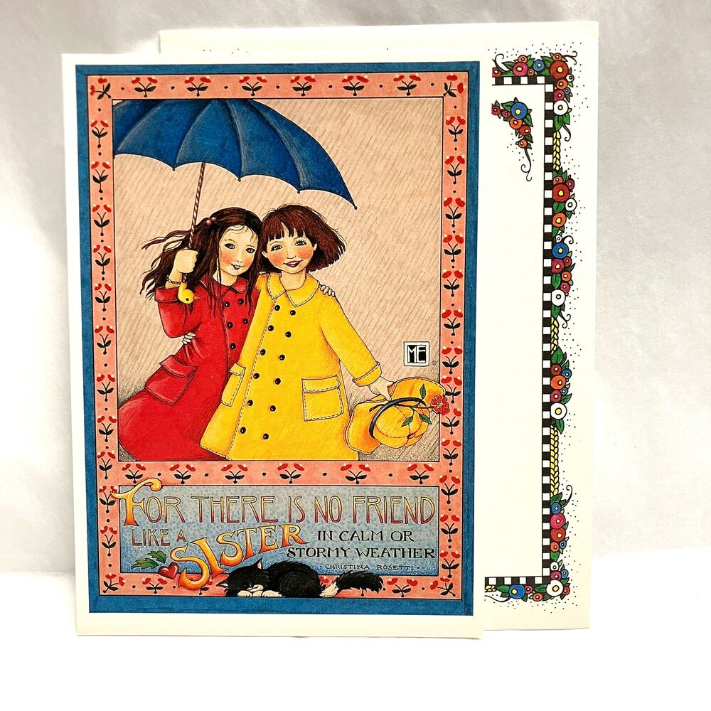 Vintage Mary Engelbreit 1990 Happy Birthday Sister Greeting Card